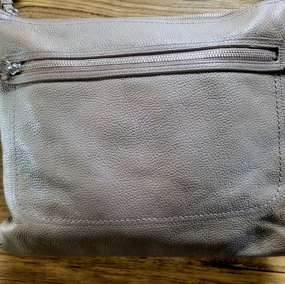 Coach Neutral Gray Pebble Leather Shoulder Bag - Picture 7 of 10